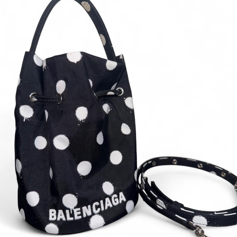 Balenciaga wheel XS drawstring bag